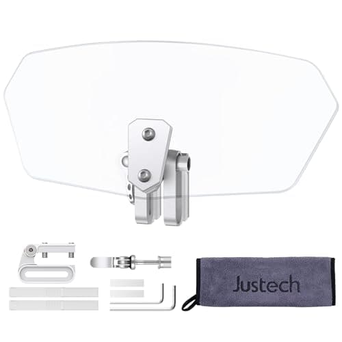 Justech Parabrezza Moto Spoiler di Estensione Parabrezza del Vento con Clip Regolabile Cupolino Spoiler Parabrezza Prolunga Deflettore Universale per Moto -Trasparente