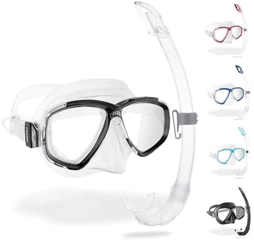 Cressi Perla, Snorkeling, Apnea, Immersioni - Maschera Perla o Combo Set Maschera Perla + Snorkel Mexico,Taglia Unica, Unisex Adulto