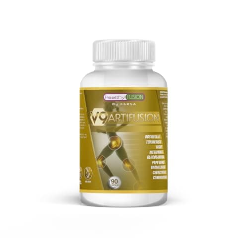 Healthy Fusion Potente antinfiammatorio | Analgesico per muscoli e articolazioni | Glucosamina + Condroitina + Curcuma | Elimina il dolori articolari e muscolari |90 Capsule