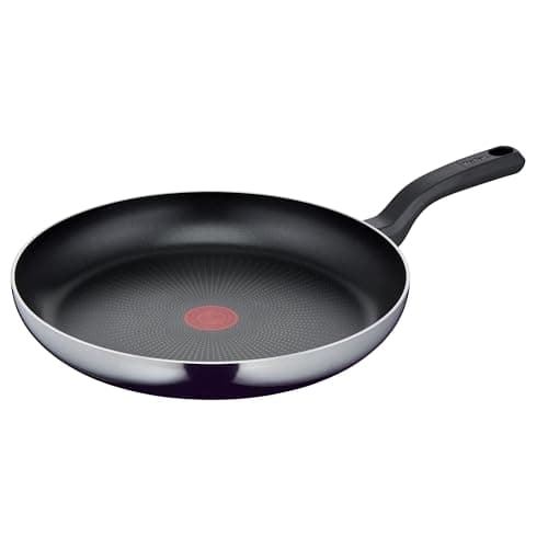 Tefal D52608 Resist - Padella 32 cm, con rivestimento antiaderente in titanio, indicatore di temperatura, facile da pulire, tecnologia Flame Protect, colore nero