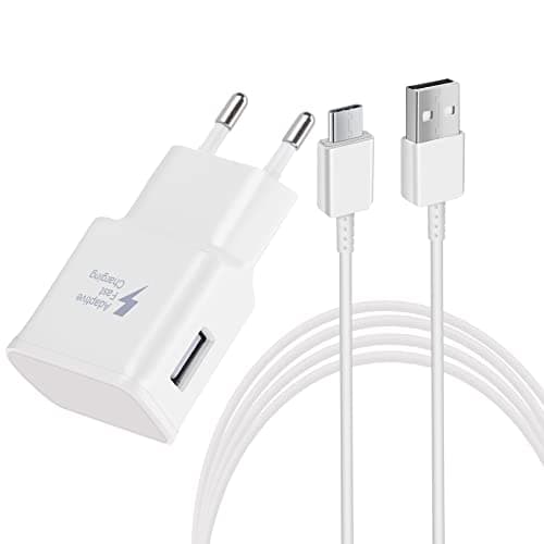 Adattatore di Ricarica con Funzione di Ricarica Rapida Caricabatterie Rapido con cavo di Ricarica da 1,5m Per Samsung Galaxy S10/S9/S8/S10e/S10+/S8+/S9+/Note 8 9 10 20/S22/S21 Ultra/ S20/Z Flip3/A52