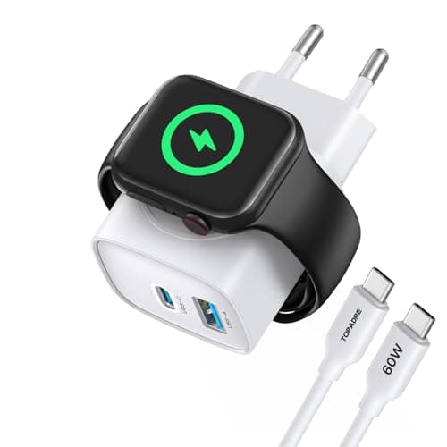 Caricatore per Apple Watch blocco di ricarica rapida 20W, blocco Caricatore da muro USB C PD 3 in 1 per Caricatore iWatch Ultra 10/9/8/7/6/SE, iPhone 16/15/15 Pro Max, iPad Pro/air, bianco