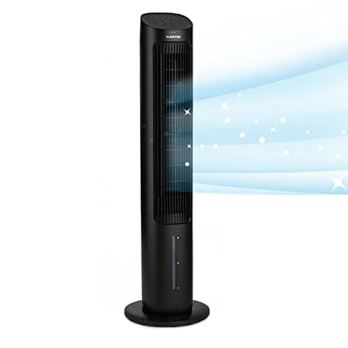 KLARSTEIN Condizionatore Portatile 5in1, Climatizzatore Portatile Senza Tubo, Raffrescatore d'Aria 360m³/h, Aria Condizionata Portatile 50W, Serbatoio da 4L, Silenzioso con Timer e Night Mode, Nero