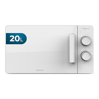 Cecotec Forno a Microonde 20L Proclean 3020 Flatbed. 700W, Design Compatto, Interno Ceramico, Modalità Scongelamento, Timer 30 Min, Tecnologia 3Dwave, Dettagli Metalizzati