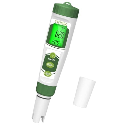 YINMIK Misuratore di pH elettronico Nuovo 2024, Tester pH per piscine, 4 in 1, Conduttimetro, Tester PPM, Misura pH EC TDS e Temperatura per coltura idroponica, Spa, Acqua potabile, Acquario