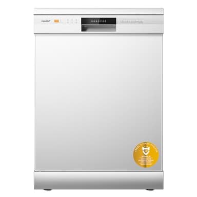 COMFEE ' CDWPF1201PW-WE-EU Lavastoviglie a libera installazione, 60 cm, 49 dB con 12 coperti, 8 programmi Controllo per pulsante o telefono, Bianco