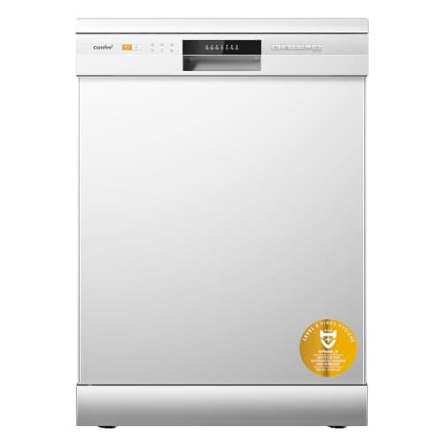 COMFEE ' CDWPF1201PW-WE-EU Lavastoviglie a libera installazione, 60 cm, 49 dB con 12 coperti, 8 programmi Controllo per pulsante o telefono, Bianco