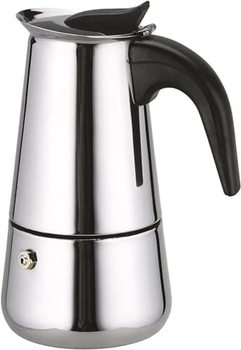 HOME SOLAZZIA Moka express 9 tazze 450 ml, Caffettiera in Acciaio Inox con Manico Anti-Scottatura, Compatibile con Fornelli Elettrici, a Gas e Induzione(9 tazze 450ml)