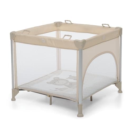 Foppapedretti Box Pieghevole Jubox, per bambini dalla nascita a 36 mesi, Trasportabile con Borsa in dotazione, Tappetino Imbottino, Angoli Protetti con Rivestimento, 93x93x78 cm, Augh