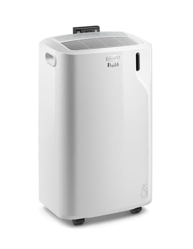 De'Longhi Pinguino PACEM77, Condizionatore Portatile Silenzioso 9.000 BTU/h, 2.1 kW, 70m3, Gas R290, 63 dB, Funzione Deumidificatore, Timer 24 ore, Classe Energetica A, Bianco