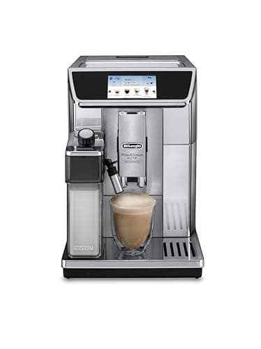 DeLonghi ECAM650.75MS Prima Donna Elite - Macchina da caffè in acciaio inox, touch screen a colori, 15 bar, pressione pompa, argento, 470 x 260 x 360 mm