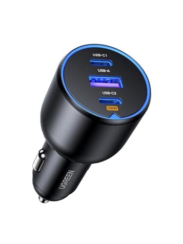 UGREEN 130W Caricatore Auto USB C, Caricabatteria Accendisigari Ricarica Rapida con 3 Porte, Compatibile con iPhone 16/15 Plus Pro Max, Samsung Galaxy S24/23, Xiaomi, MacBook, iPad Air Mini