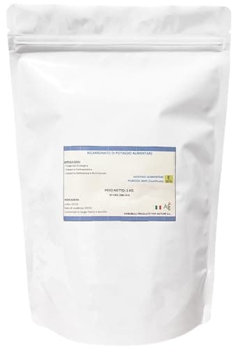 Bicarbonato di Potassio 1 Kg - 100% PUREZZA - Polvere di potassio: Uso alimentare, fogliare e fermentativo