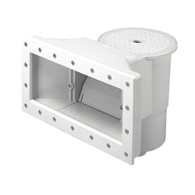 Kokido Skimmer da Parete Standard a Bocca Larga per Piscine di Liner. Include Una girante di Ritorno. Colore Bianco