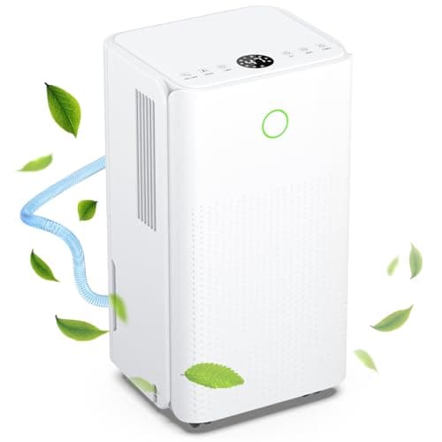 JERVAMNI Deumidificatore Casa 12L/24H, Portatile, Controllo Umidità e Muffa, Timer, Sbrinamento Automatico, Asciugatrice, Spegnimento Automatico, 100m³, Bianco