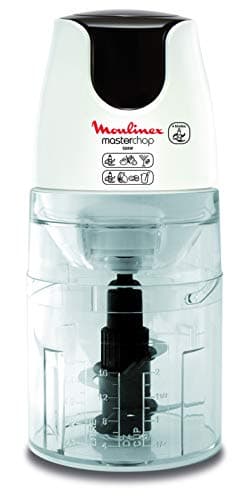 Moulinex DJ450B Masterchop 3 in 1 Tritatutto, potenza di 500 W, 4 Lame per un Risultato Perfetto, plastica, bianco