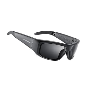 OhO Smart Glasses, occhiali da sole polarizzati con altoparlante Bluetooth, protezione UV atletica/all'aperto e controllo vocale, unisex (lenti grigie)