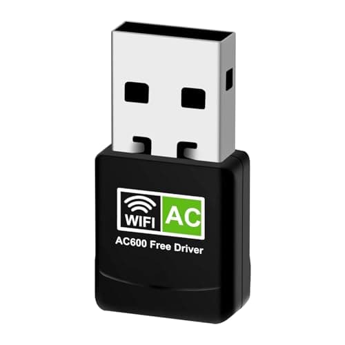 Chiavetta Wifi per PC Fisso, Adattatore WiFi USB Dual Band 2.4G/5.8GHz 5GHz 600 Mbps, USB WLAN Mini Ricevitore Wireless per PC, Installazione Plug & Play Nessun CD Richiesto per Streaming e Giochi