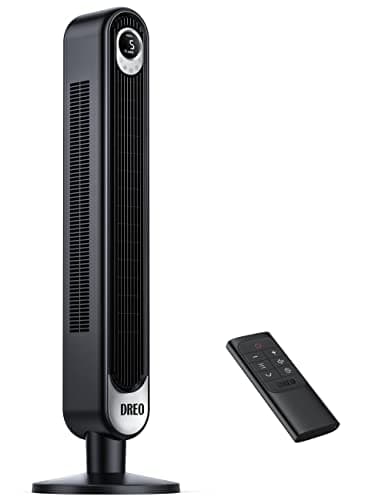 Dreo Ventilatore a Torre con Telecomando 106cm, 4 Velocità 4 Modalità di Ventilazione Con Timer 12 ore, oscillante a 90°, ventilatore di raffreddamento silenzioso con velocità di 7,3 m/s, Potenza 50W