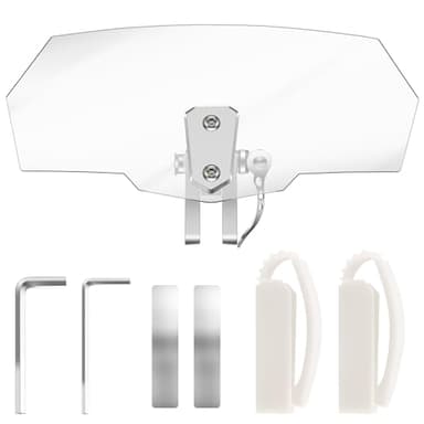 NIZEAMI Parabrezza Moto Spoiler di Estensione Trasparente Parabrezza del con Clip Regolabile Cupolino Spoiler Parabrezza Prolunga Deflettore Universale