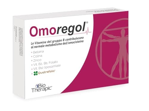 OMOREGOL | Integratore a base di Betaina, Colina, Vitamine del gruppo B e Zinco per il normale metabolismo dell’omocisteina | Utile in caso di elevati livelli di omocisteina | 30 compresse