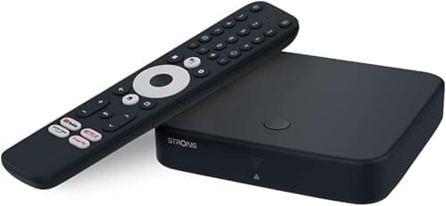STRONG - Streaming Box Android TV + DVB-T 4K UHD - SRT420 - Chromecast integrato - Compatibile con Google Voice Assistant - Dolby Audio e Dolby Vision - Facile da installare - Nero