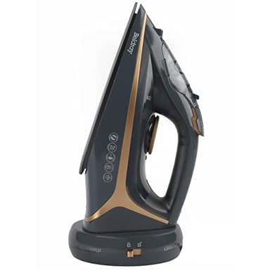 Beldray Ferro a vapore senza fili 2 in 1 - Piastra in ceramica, ferro a vapore verticale, serbatoio acqua da 300 ml, base di ricarica a 360°, 2600 W, controllo della temperatura variabile, funzione