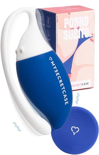 MySecretCase Ovetto Vibrante Donna Telecomando - Vibratoreper Donna Professionale Comando a Distanza, Vibratore Sextoys Wireless, Sextoy Sessuali, Vibratoriper Coppie Telecomandato Piccolo Blu