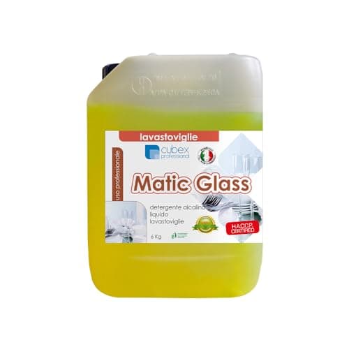 cubex professional MATIC Glass Detergente alcalino Liquido per lavastoviglie 6 kg