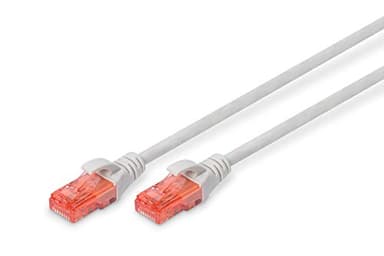 DIGITUS CAT 6 U-UTP Patch Cable, 15m, cavo di rete LAN DSL Ethernet, LSZH, rame, AWG 26/7, grigio, Cat-6 - 15 m, Cavo patch - U-UTP - LSZH