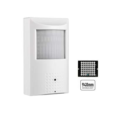 REVODATA 5MP POE PIR Telecamera di Sicurezza IP con Audio, 2880 x 1620P 940nm LED IR Invisibile, Visione Notturna, Obiettivo Pinhole 3.7 mm, Microfono, Rilevamento del Movimento (IPIR-POE-Audio)