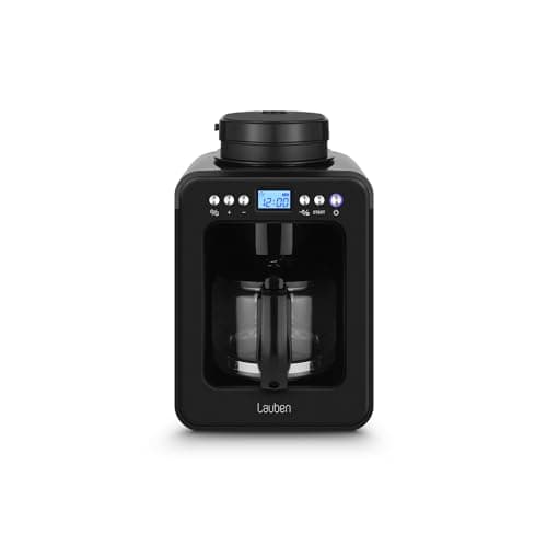 Lauben Grind&Drip Coffee Maker 600BB, piccola macchina da caffè con macina integrata, filtro lavabile, spegnimento automatico, tecnologia antigoccia, contenuto 2-4 tazze (0,56 l)