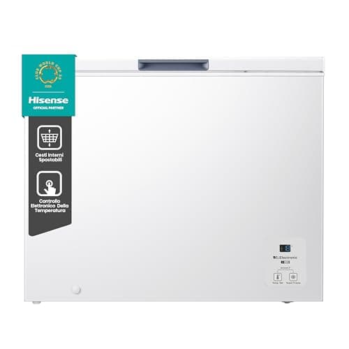 Hisense FC321D4AWLE Congelatore a Pozzo 248 L di capacità, Silenzioso 40 dB, Bianco, LxPxA 96,3x 63 x 84,7 cm