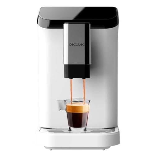 Cecotec Macchina da Caffè Superautomatica Cremmaet Macchia White. 1350 W, Thermoblock, Pompa di Pressione da 19 bar, Sistema Plug&Play, Serbatoio di Caffè con Macinacaffè Integrato