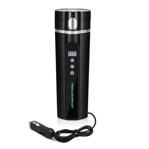 Bollitore da viaggio 24 V/12 V per auto, bollitore elettrico riscaldato per auto, temperatura di riscaldamento rapido, temperatura regolabile 75-100 W, con display LCD, per taxi, viaggi, uso domestico