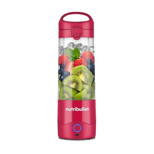 Nutribullet Leggero Frullatore Portatile, 475ml BPA Free Tritan, Mini Frullatore, Lama a 4 Punte Acciaio Inox, Frullatore Multifunzione, Caricatore USB-C, Oltre 15 Cicli Frullatura, NBP003MA, Magenta