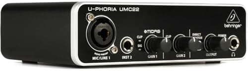 BEHRINGER UMC22 INTERFACCIA AUDIO 2X2 SCHEDA USB 2 IN 2 OUT 24 BIT 48 KHZ PC E MAC PREAMPLIFICATORE MICROFONICO MIDAS