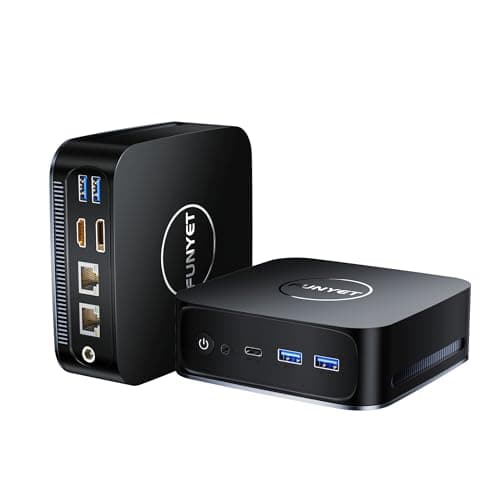 FUNYET Mini PC, Alder Lake-N95 (fino a 3.4 GHz), 16GB RAM 512GB SSD Mini Desktop Computer, Windows 11 Pro, Micro Desktop PC Computer, Supporto 3.0" SATA SSD, WiFi 5, BT4.2, USB3.2 DP 4K UHD DC HDMI
