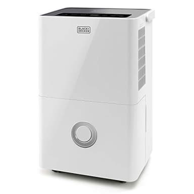 Black+Decker BXDH20E - Deumidificatore e purificatore d'aria, 2 in 1, 20 litri, Filtro HEPA13, Funzione asciugatura dei panni, 2 velocità, Serbatoio da 4 L, Programmabile 24h