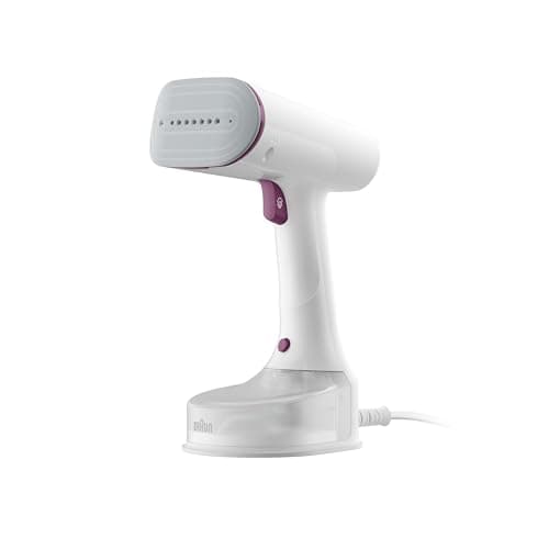 Braun QuickStyle 5 GS5011PU, Stiratore Verticale con la Prima Piastra al Mondo con Tecnologia Dual FreeGlide 3D, Riscaldamento Rapido, Vapore 22 g/min, Capacità Serbatoio 150ml, 1200W, Bianco/Viola