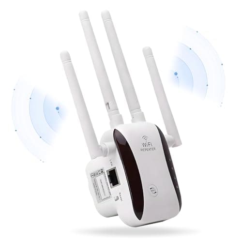 Ripetitore WiFi 1200Mbps,Ultime ricerche e sviluppo，Range Extender Wifi 5G + 2.4G Amplificatore Segnale WiFi,Segnale WiFi Copertura 200 ㎡,Ripetitore Wifi Potente per Casa e Ufficio (4 Antenne)