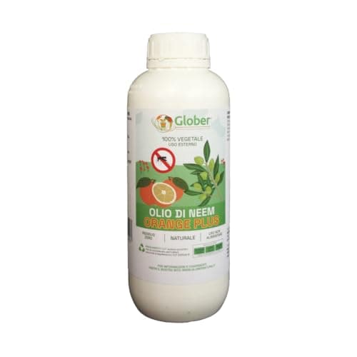 Glober Antizanzare Giardino Uso Esterno 100% bio naturale Made in Italy - Concentrato Liquido - Repellente Zanzare a base di Olio di Neem Orange Plus - Antizanzare Prato e Orto (1 Litro)