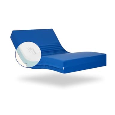 Geriafy - Materasso singolo antidecubito per ospedale articolato | 3 cm Viscoelastico | Tessuto sanitaria impermeabile (80x190)