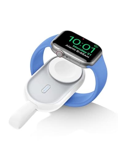 VEGER 1200mAh Caricatore Portatile senza fili compatibile con Apple Watch Serie 9 8 7 6 5 4 3 2 SE Ultra/38/40/42/44mm, Mini Power Bank con cavo USB C integrato