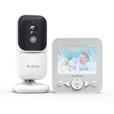 Dr.Care NeoView Baby Monitor Video e Audio, 1500mAh 2.8" Schermo, Telecamera Bambini, Audio Bidirezionale, Visione Notturna, VOX, Sensore di Temperatura, Ninne Nanne, Clip per Cintura, Supporta 128GB
