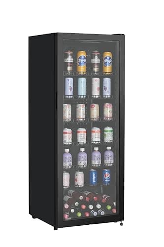 METRO Professional Frigorifero per Bevande GSC4240 con Porta in Vetro, 237 L, 110 W, 220-240 V, Illuminazione a LED, 6 Ripiani Regolabili, con Serratura