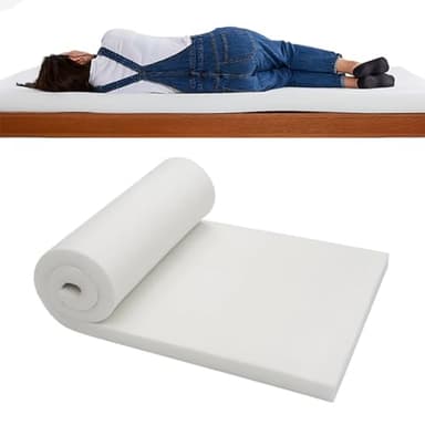 Topper per materasso in schiuma ad alta densità, spessore 3/5/8/10 cm, per letto singolo/matrimoniale/queen/king size, di ricambio per materasso a castello per camper (morbido, 3-80 x 190 cm)