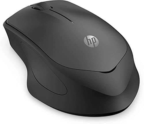 HP 280M Mouse Silent Wireless, Tecnologia LED Blu, Riduzione Rumore fino a 90%, 3 Pulsanti, Rotella di Scorrimento, Design ergonomico, Dongle Ricevitore USB-A Incluso, Nero