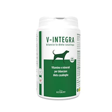 V-INTEGRA Cane Anziano - Integratore Completo Ricco di Vitamine e Minerali, per la Dieta Casalinga e Barf di Cani Anziani - 200g - Made in Italy