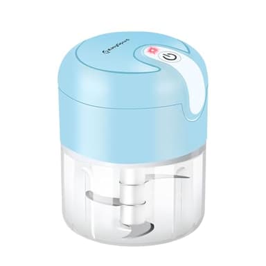 EASYSPEED Frullatore Tritatutto Tritacarne Elettrico Chopper Batteria Ricaricabile USB Portatile,Adatto Per Cucina A Base Di Carne,Frutta E Verdura,In Cucina,Blu